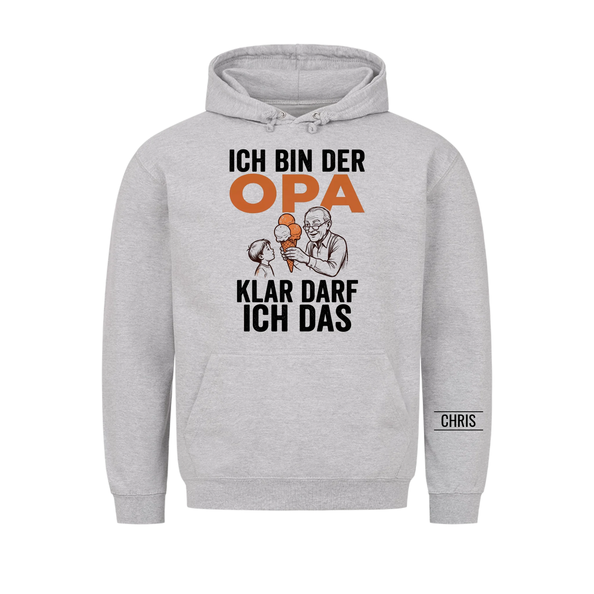 Ich bin der Opa Klar darf ich das - Lustiges Geschenk für Opa, Opi & Großvater - Personalisiertes Shirt