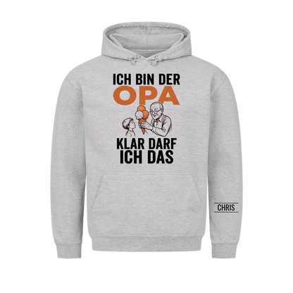 Ich bin der Opa Klar darf ich das - Lustiges Geschenk für Opa, Opi & Großvater - Personalisiertes Shirt