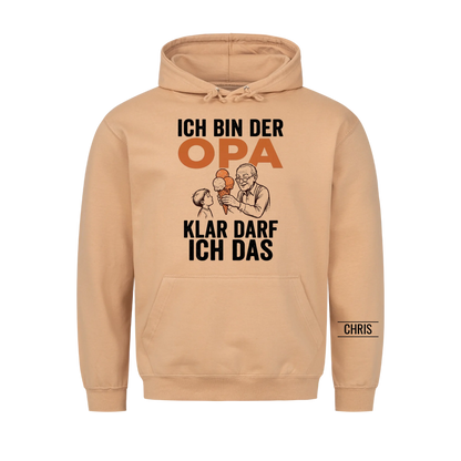 Ich bin der Opa Klar darf ich das - Lustiges Geschenk für Opa, Opi & Großvater - Personalisiertes Shirt