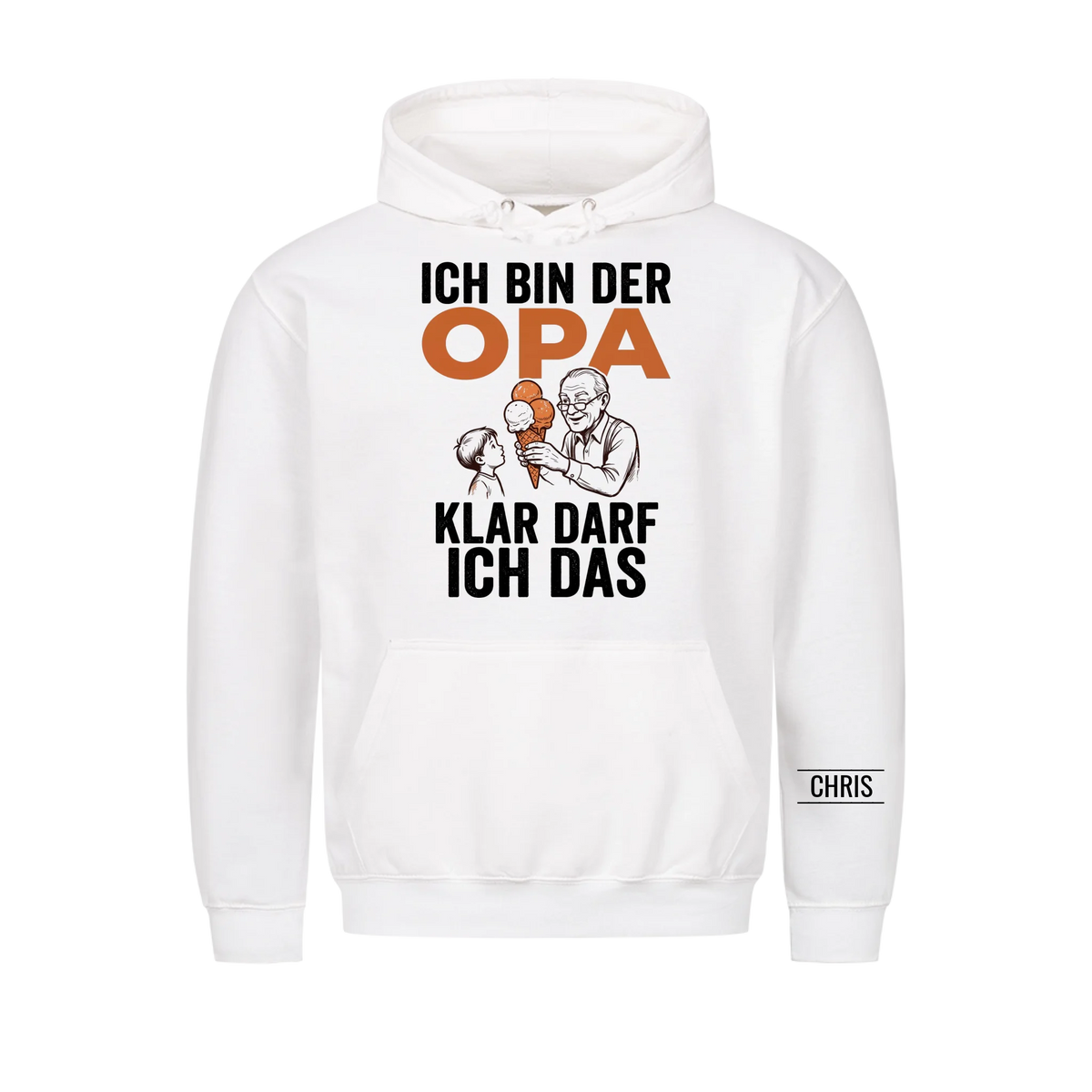 Ich bin der Opa Klar darf ich das - Lustiges Geschenk für Opa, Opi & Großvater - Personalisiertes Shirt