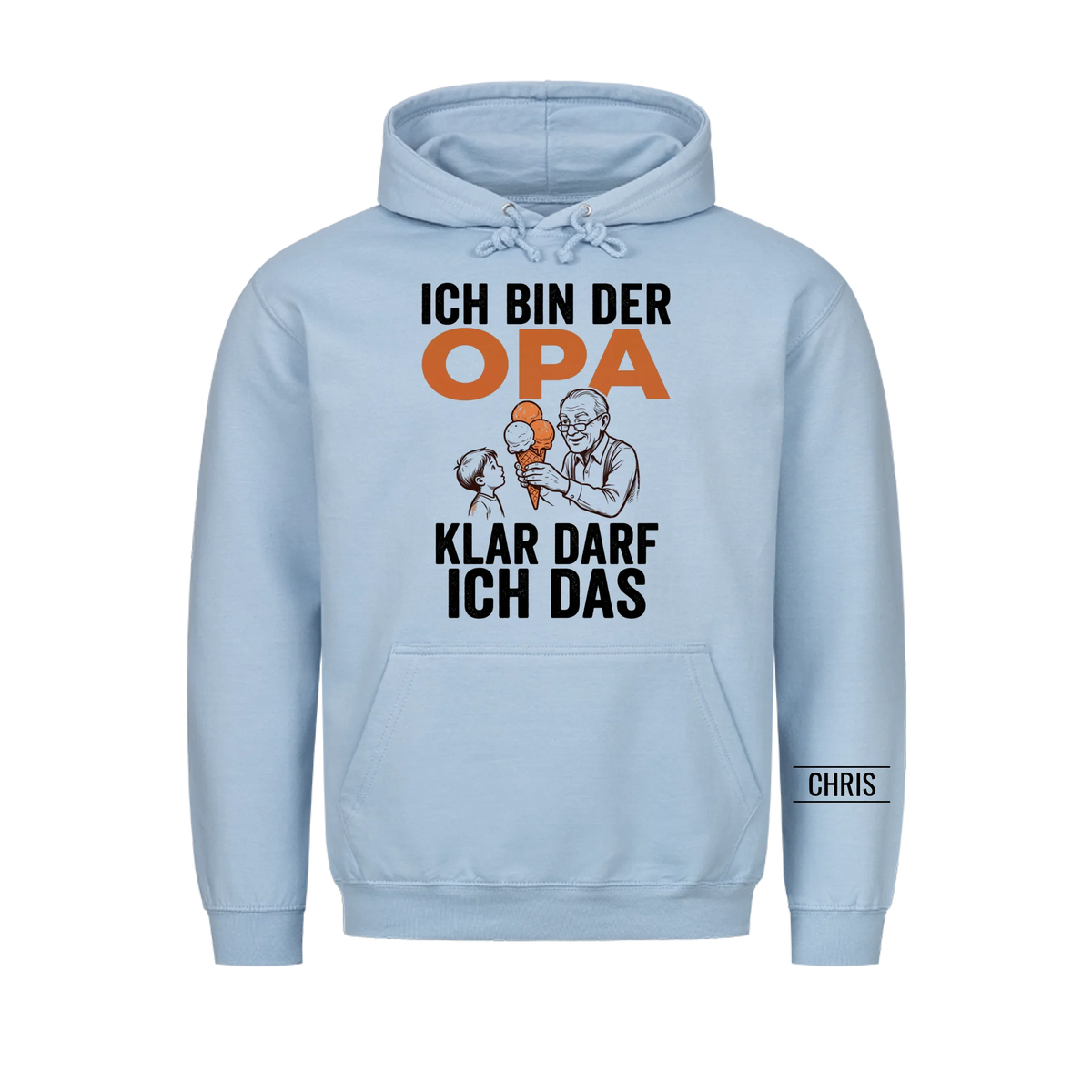 Ich bin der Opa Klar darf ich das - Lustiges Geschenk für Opa, Opi & Großvater - Personalisiertes Shirt