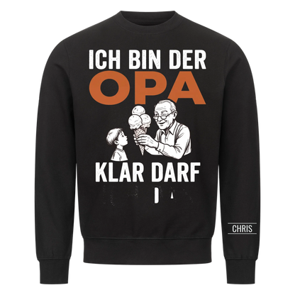 Ich bin der Opa Klar darf ich das - Lustiges Geschenk für Opa, Opi & Großvater - Personalisiertes Shirt