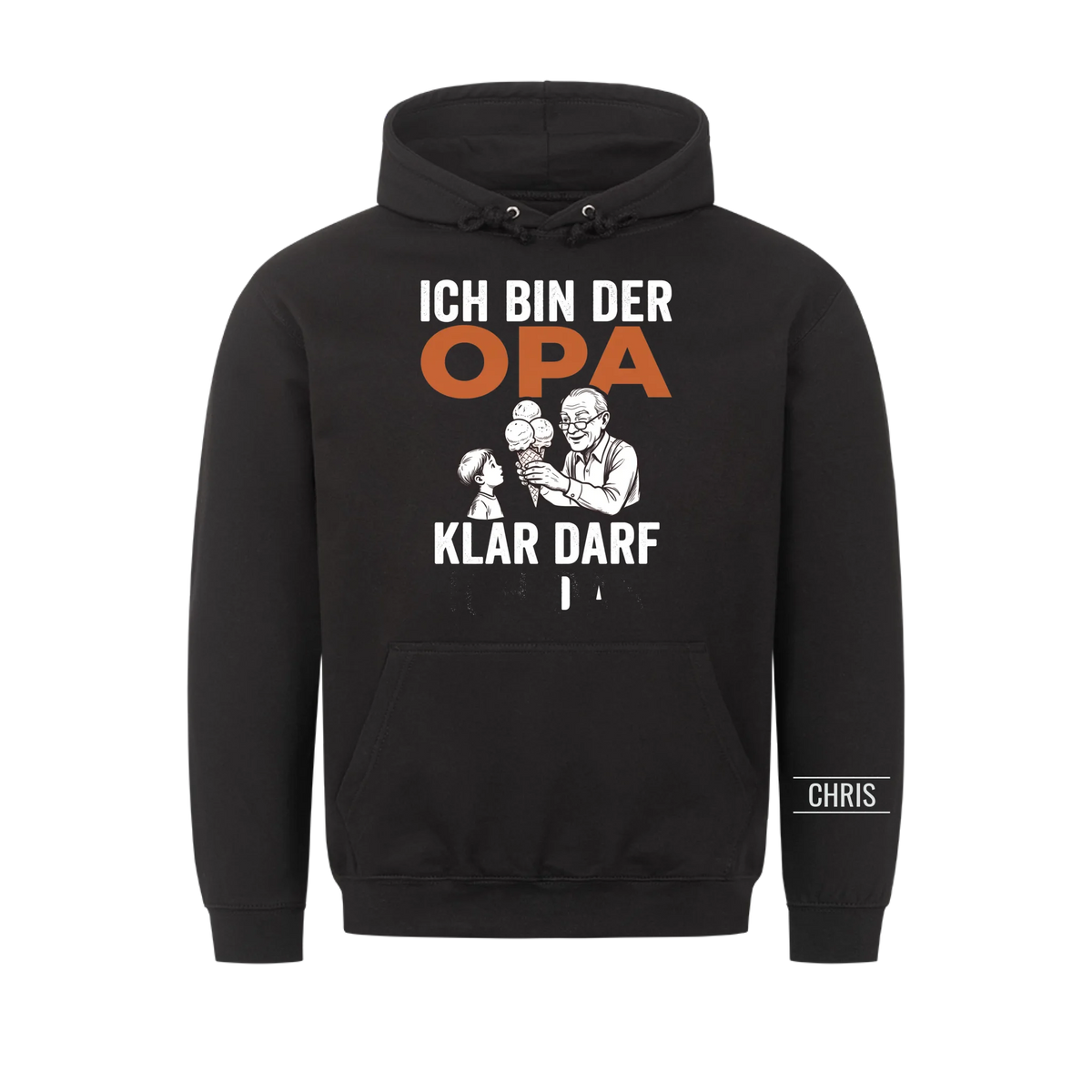 Ich bin der Opa Klar darf ich das - Lustiges Geschenk für Opa, Opi & Großvater - Personalisiertes Shirt
