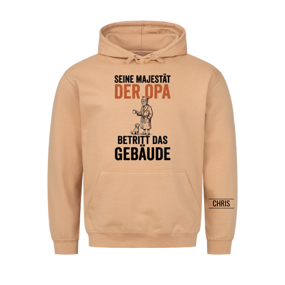 Seine Majestät der Opa betritt das Gebäude - Lustiges Geschenk für Opa, Opi & Großvater - Personalisiertes Shirt