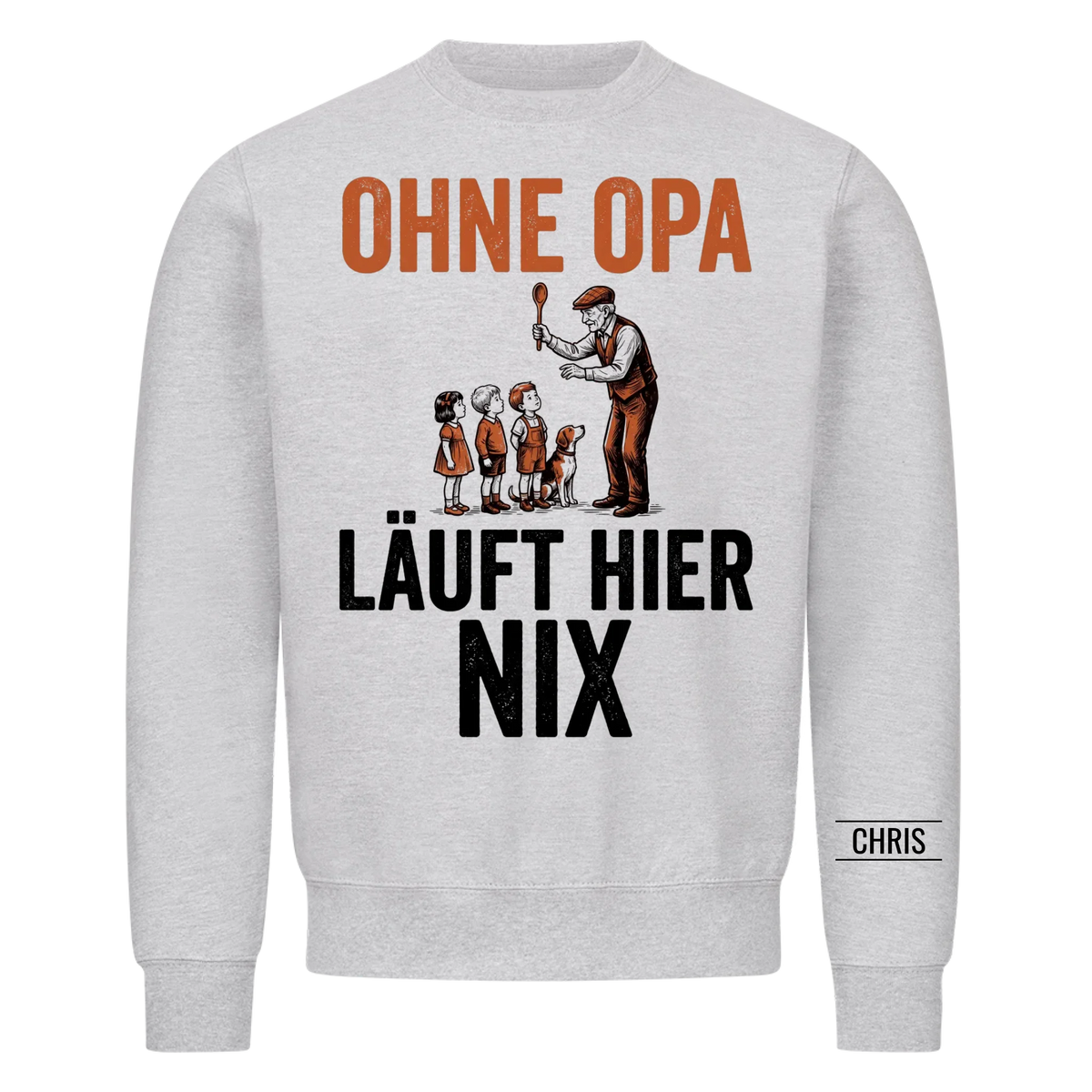 Ohne Opa läuft hier nix - Lustiges Geschenk für Opa, Opi & Großvater - Personalisiertes Shirt