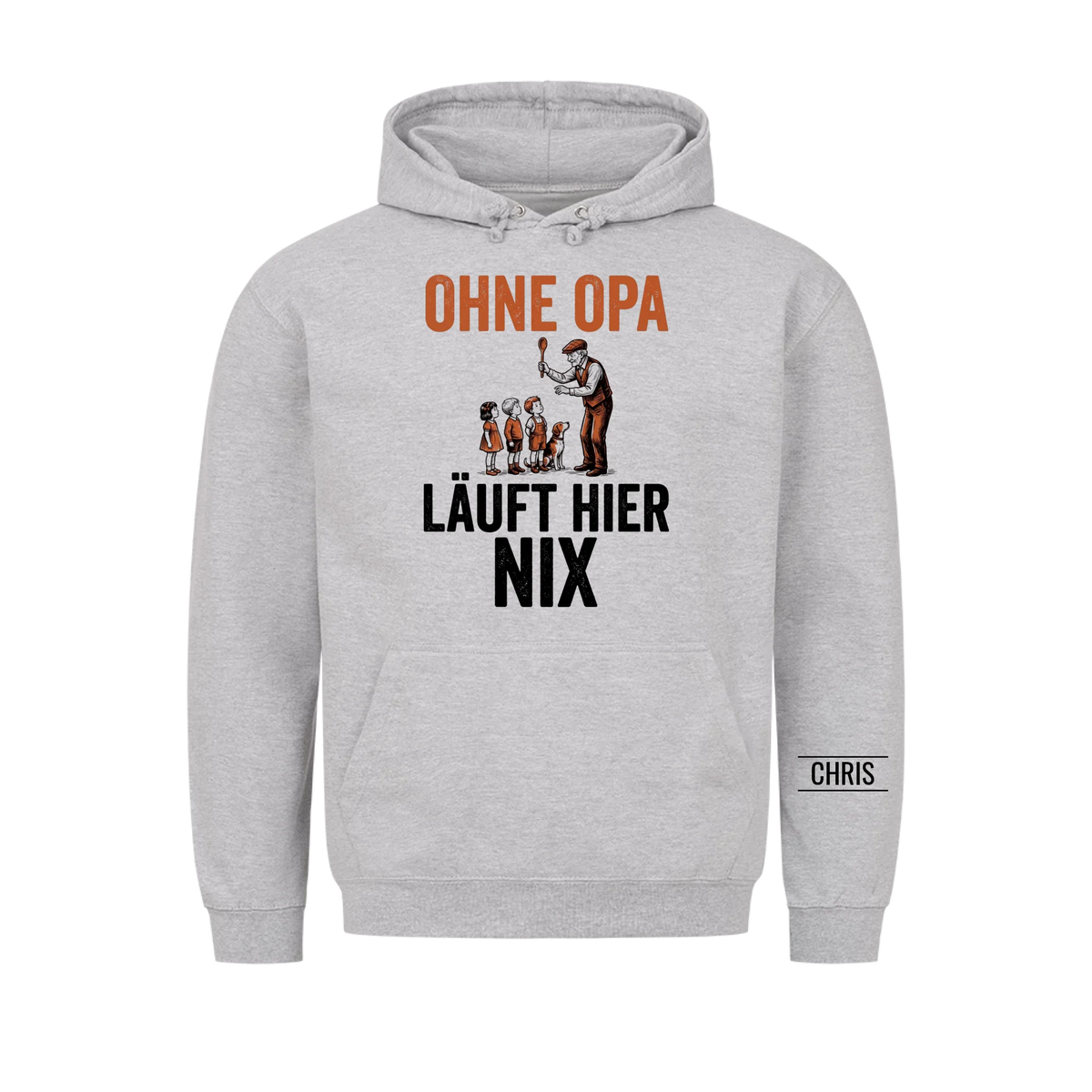 Ohne Opa läuft hier nix - Lustiges Geschenk für Opa, Opi & Großvater - Personalisiertes Shirt
