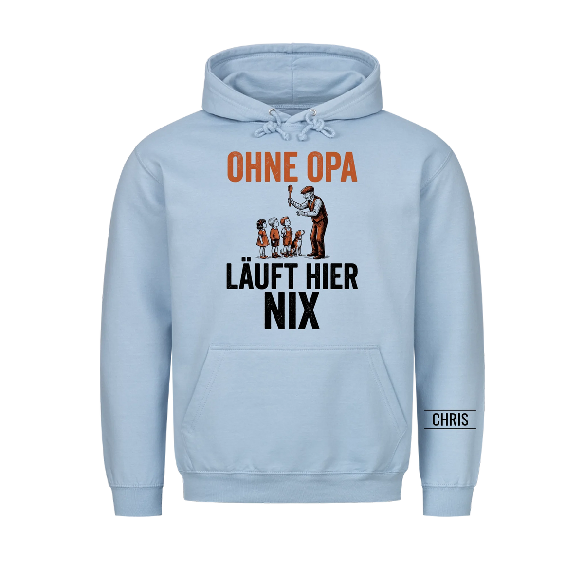 Ohne Opa läuft hier nix - Lustiges Geschenk für Opa, Opi & Großvater - Personalisiertes Shirt
