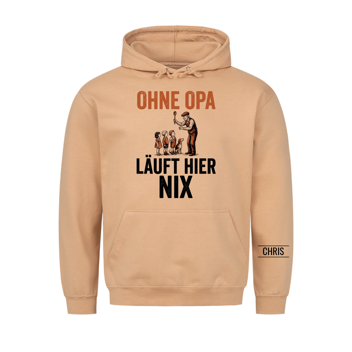 Ohne Opa läuft hier nix - Lustiges Geschenk für Opa, Opi & Großvater - Personalisiertes Shirt