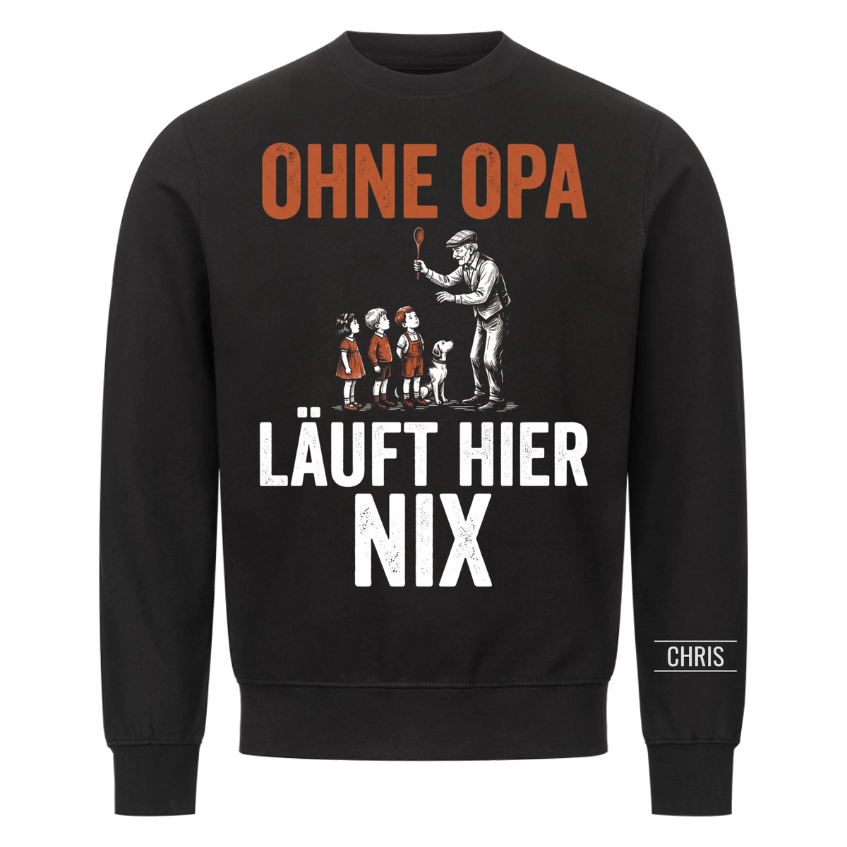 Ohne Opa läuft hier nix - Lustiges Geschenk für Opa, Opi & Großvater - Personalisiertes Shirt