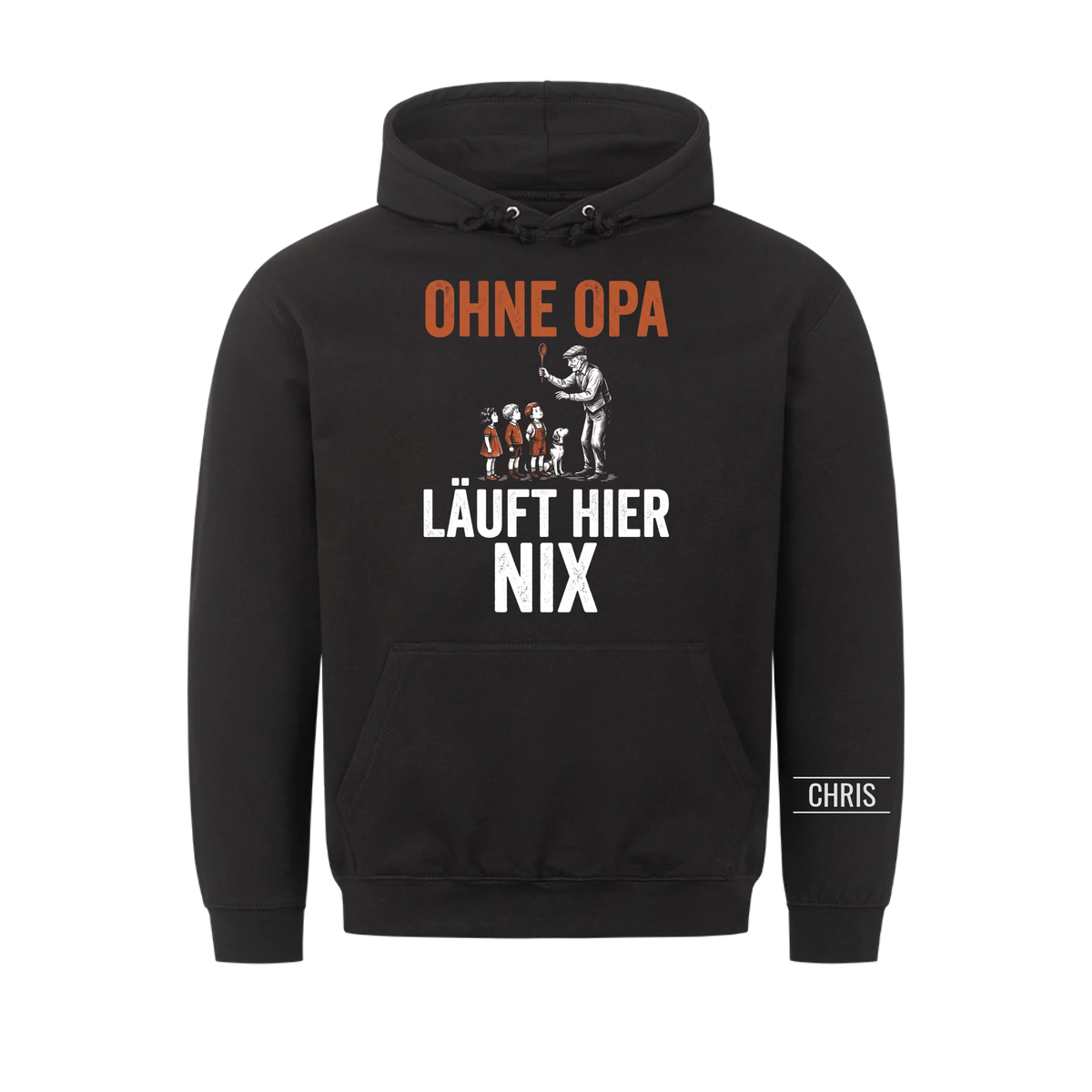 Ohne Opa läuft hier nix - Lustiges Geschenk für Opa, Opi & Großvater - Personalisiertes Shirt