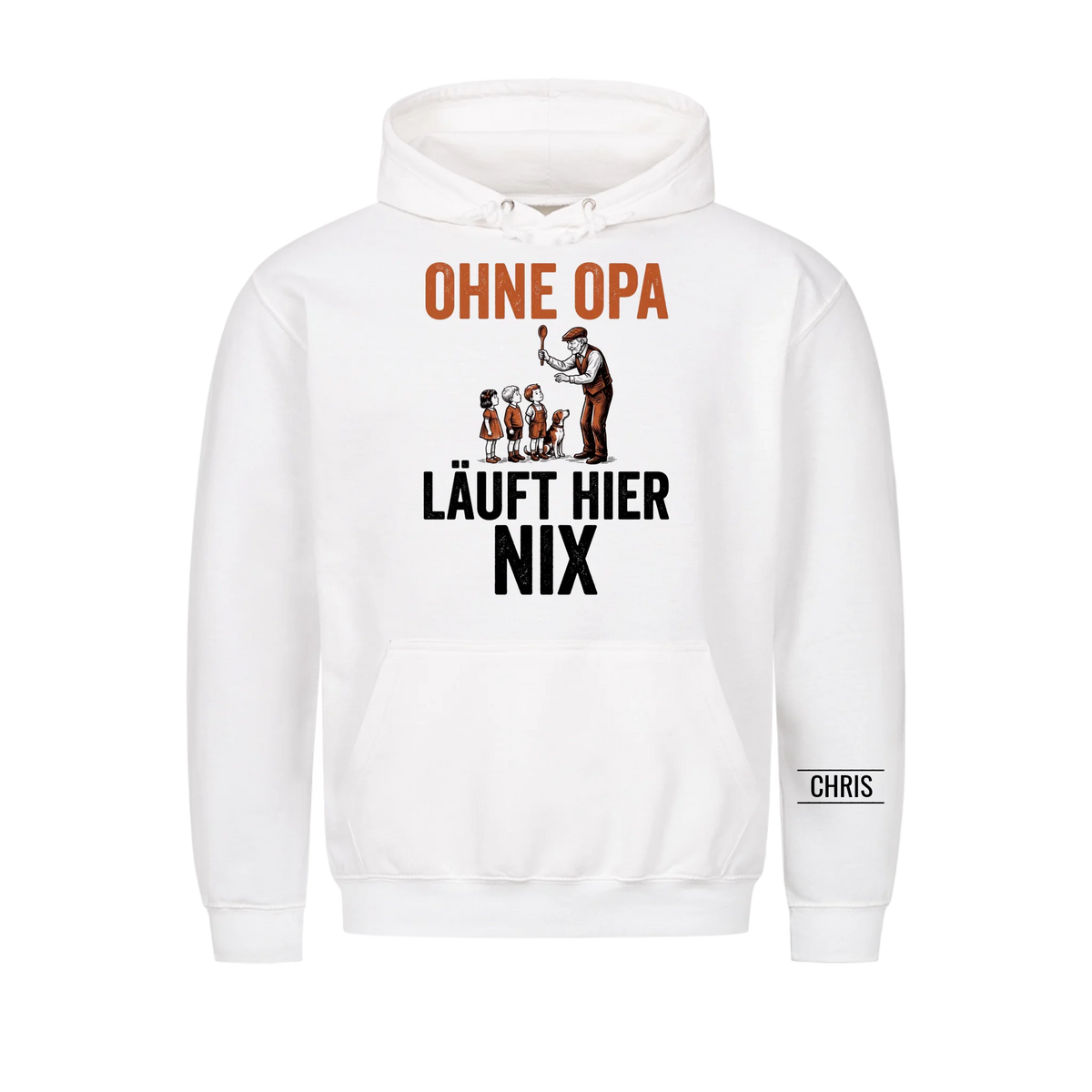 Ohne Opa läuft hier nix - Lustiges Geschenk für Opa, Opi & Großvater - Personalisiertes Shirt
