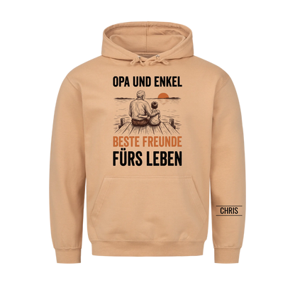Opa und Enkel Beste Freunde fürs Leben - Geschenk für Opa, Opi & Großvater - Personalisiertes Shirt