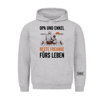 Opa und Enkel Beste Freunde fürs Leben - Geschenk für Opa, Opi & Großvater - Personalisiertes Shirt