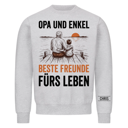 Opa und Enkel Beste Freunde fürs Leben - Geschenk für Opa, Opi & Großvater - Personalisiertes Shirt