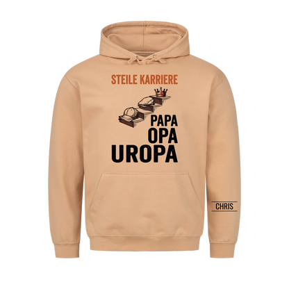 Steile Karriere Papa Opa Uropa - Lustiges Geschenk für Uropa, Urgroßvater & Opa - Personalisiertes Shirt