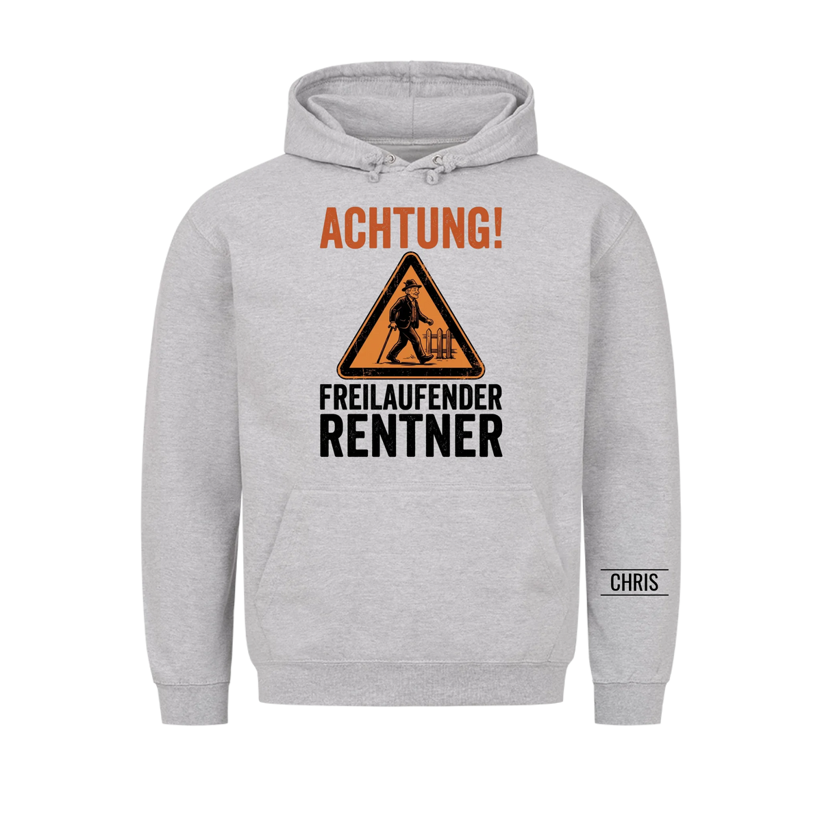 Achtung Freilaufender Rentner - Lustiges Geschenk zur Rente für Männer, Papa & Opa - Personalisiertes Shirt