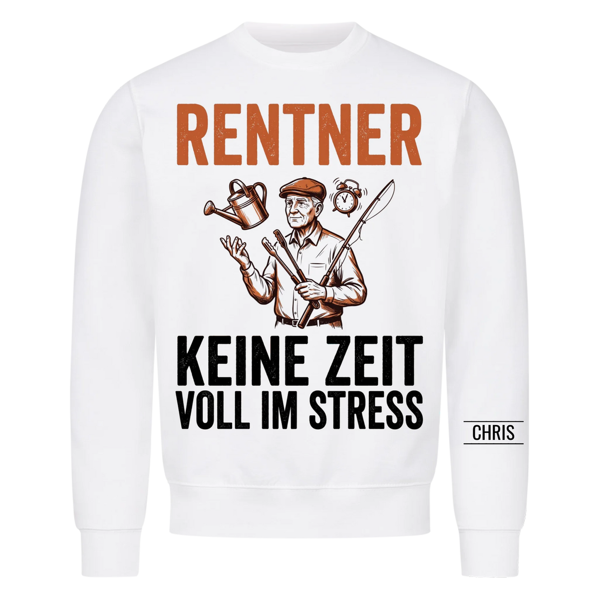 Rentner Keine Zeit Voll im Stress - Lustiges Geschenk zur Rente für Männer, Papa & Opa - Personalisiertes Shirt