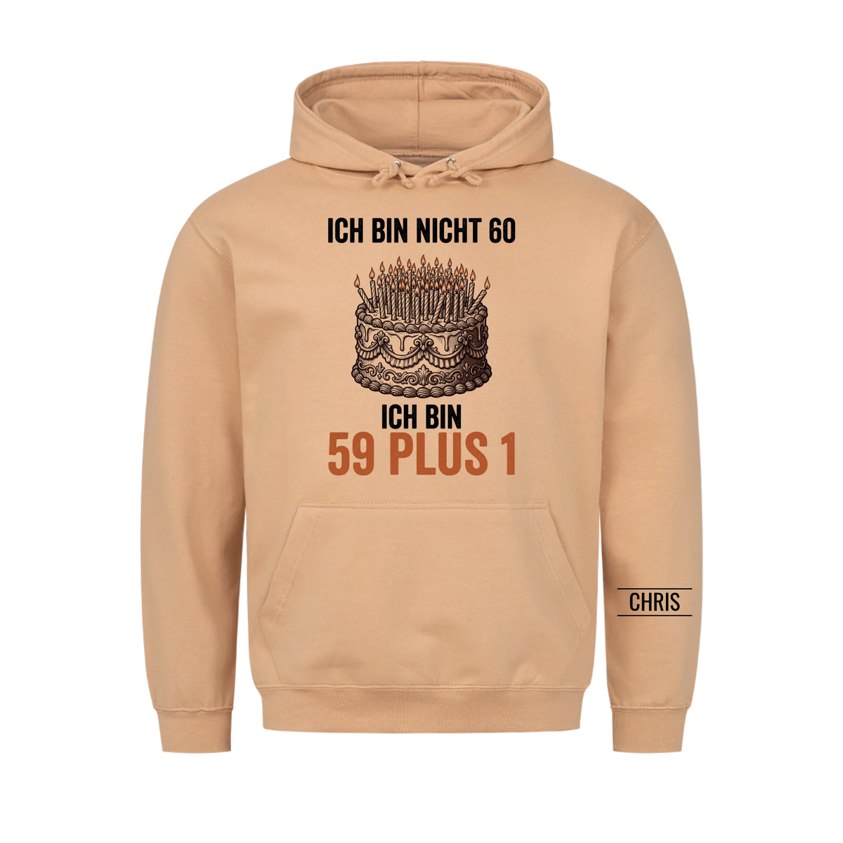 Ich bin nicht 60 Ich bin 59 plus 1 - Lustiges Geschenk zum 60. Geburtstag für Männer, Papa & Opa - Personalisiertes Shirt