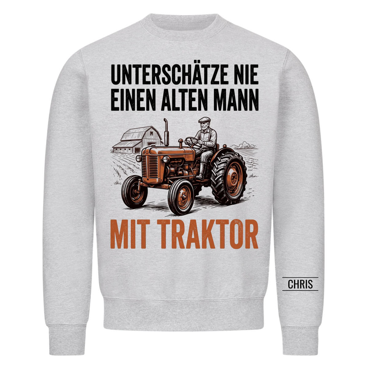 Unterschätze nie einen alten Mann mit Traktor - Lustiges Geschenk für Landwirt, Papa & Opa - Personalisiertes Shirt
