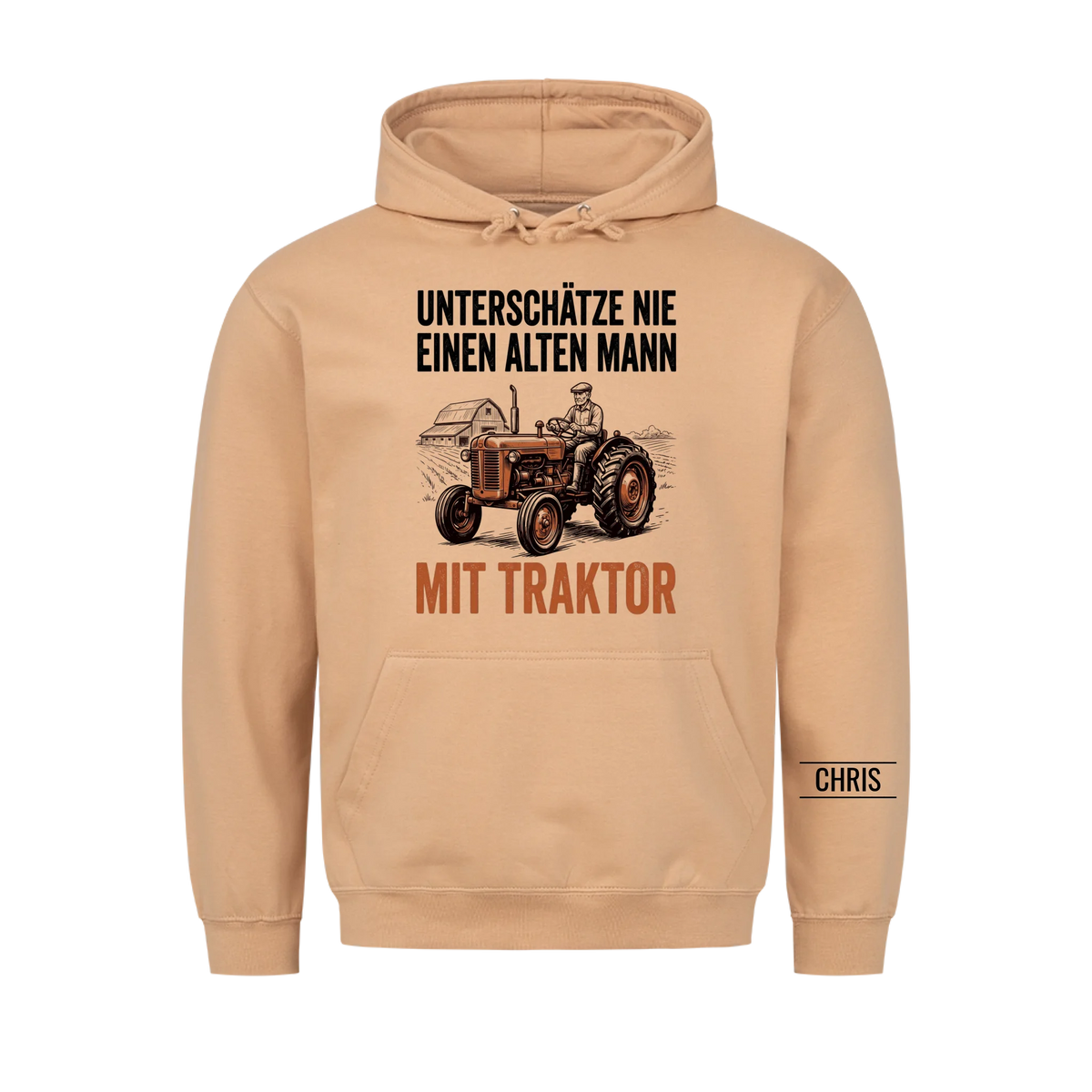 Unterschätze nie einen alten Mann mit Traktor - Lustiges Geschenk für Landwirt, Papa & Opa - Personalisiertes Shirt