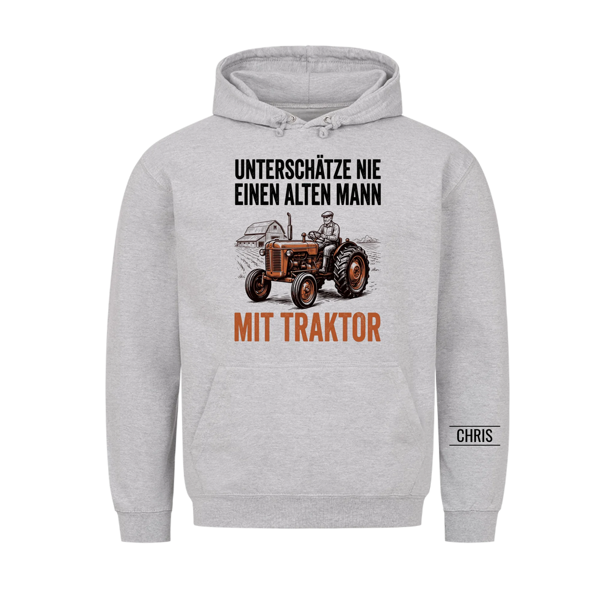Unterschätze nie einen alten Mann mit Traktor - Lustiges Geschenk für Landwirt, Papa & Opa - Personalisiertes Shirt