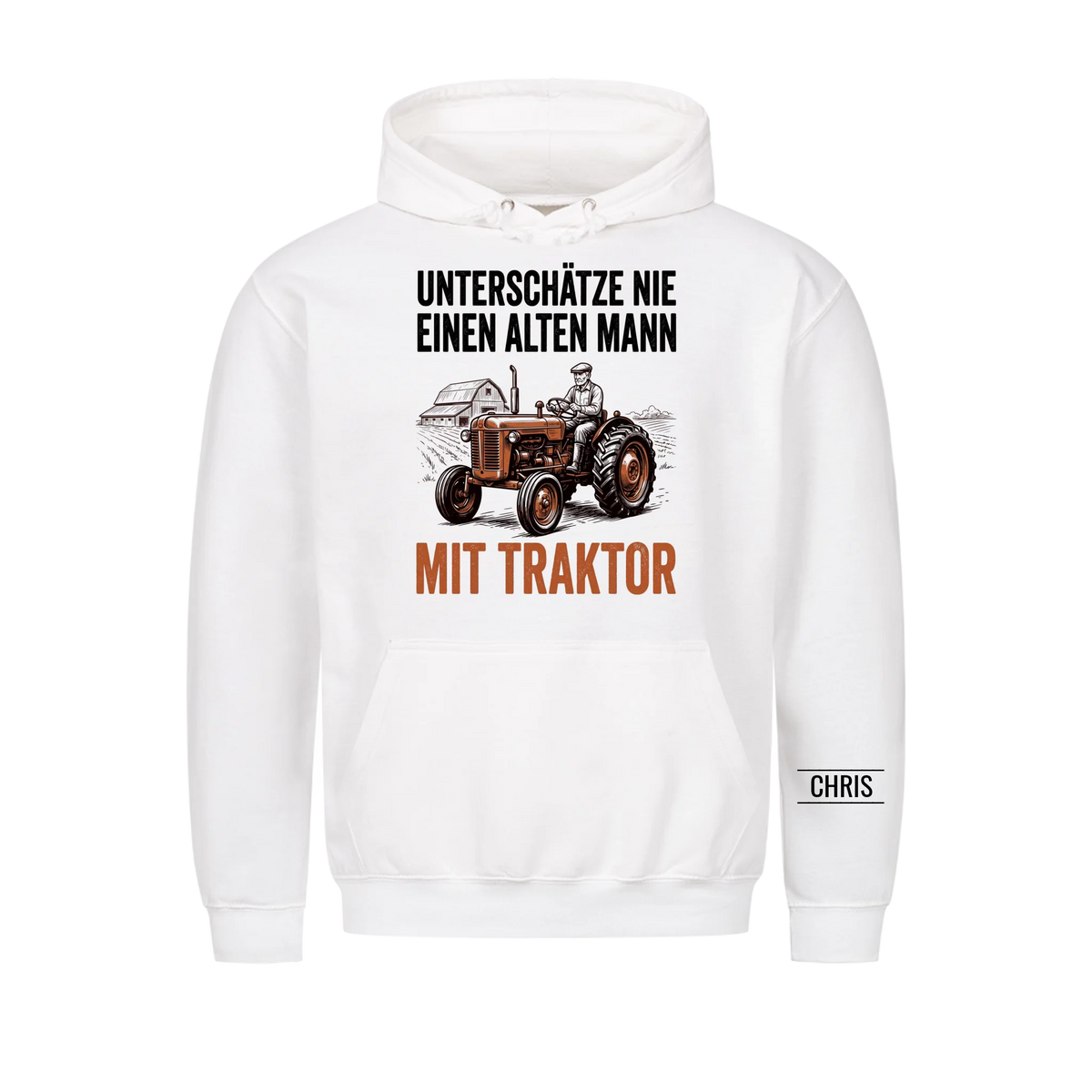 Unterschätze nie einen alten Mann mit Traktor - Lustiges Geschenk für Landwirt, Papa & Opa - Personalisiertes Shirt