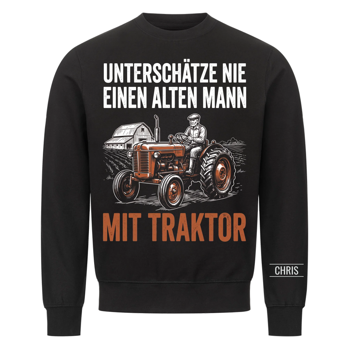 Unterschätze nie einen alten Mann mit Traktor - Lustiges Geschenk für Landwirt, Papa & Opa - Personalisiertes Shirt