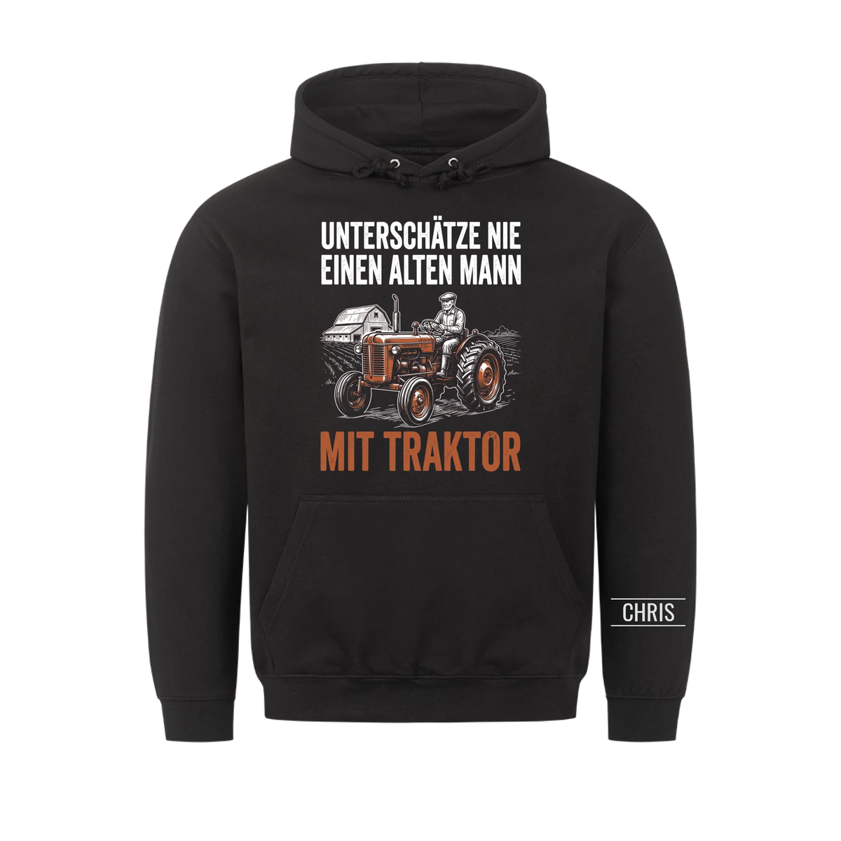 Unterschätze nie einen alten Mann mit Traktor - Lustiges Geschenk für Landwirt, Papa & Opa - Personalisiertes Shirt