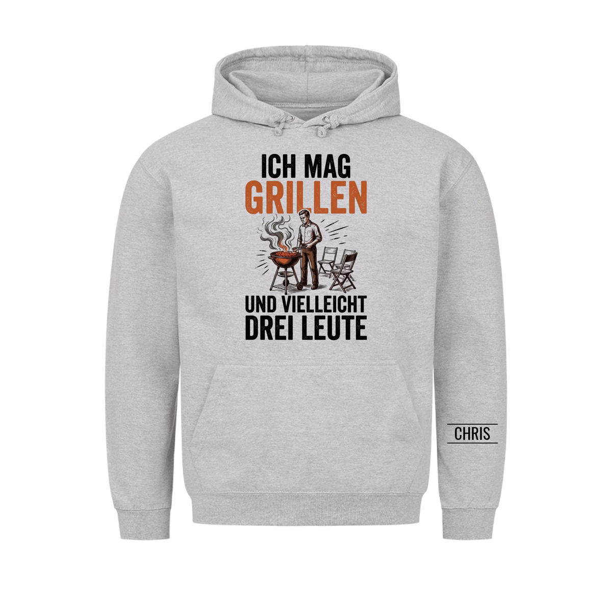 Ich mag Grillen und vielleicht drei Leute - Lustiges Geschenk für Grillmeister, Männer, Papa & Opa - Personalisiertes Shirt
