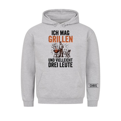 Ich mag Grillen und vielleicht drei Leute - Lustiges Geschenk für Grillmeister, Männer, Papa & Opa - Personalisiertes Shirt