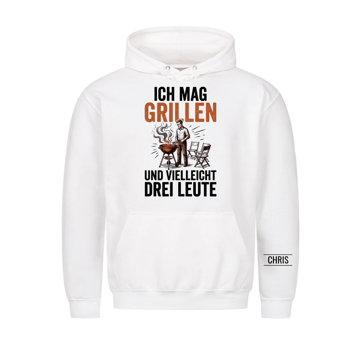 Ich mag Grillen und vielleicht drei Leute - Lustiges Geschenk für Grillmeister, Männer, Papa & Opa - Personalisiertes Shirt