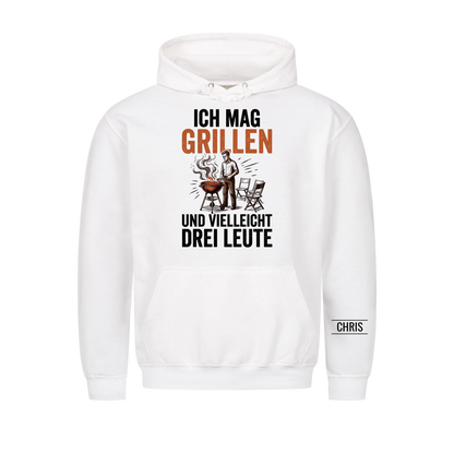 Ich mag Grillen und vielleicht drei Leute - Lustiges Geschenk für Grillmeister, Männer, Papa & Opa - Personalisiertes Shirt