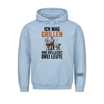 Ich mag Grillen und vielleicht drei Leute - Lustiges Geschenk für Grillmeister, Männer, Papa & Opa - Personalisiertes Shirt