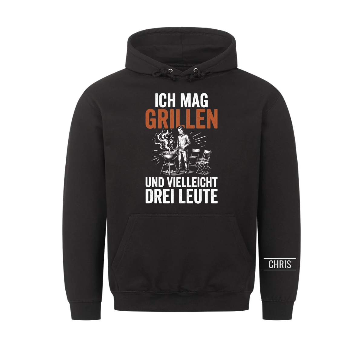Ich mag Grillen und vielleicht drei Leute - Lustiges Geschenk für Grillmeister, Männer, Papa & Opa - Personalisiertes Shirt
