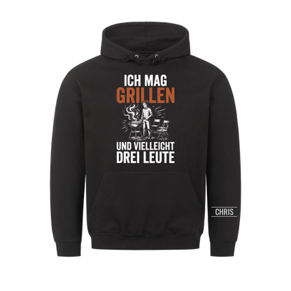 Ich mag Grillen und vielleicht drei Leute - Lustiges Geschenk für Grillmeister, Männer, Papa & Opa - Personalisiertes Shirt