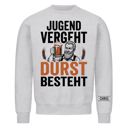 Jugend vergeht Durst besteht - Lustiges Geschenk für Biertrinker, Männer, Papa & Opa - Personalisiertes Shirt