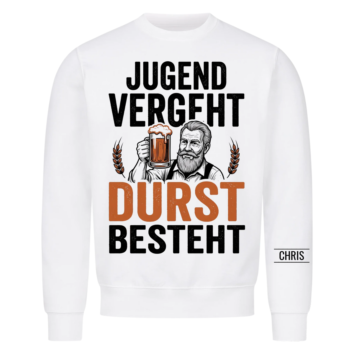 Jugend vergeht Durst besteht - Lustiges Geschenk für Biertrinker, Männer, Papa & Opa - Personalisiertes Shirt