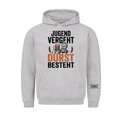 Jugend vergeht Durst besteht - Lustiges Geschenk für Biertrinker, Männer, Papa & Opa - Personalisiertes Shirt
