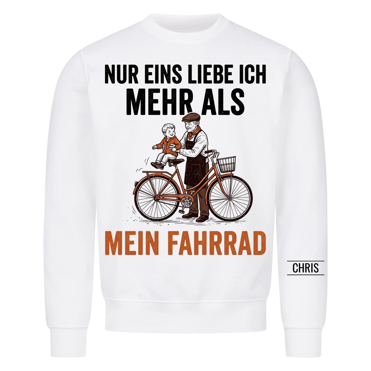 Nur eins liebe ich mehr als mein Fahrrad - Lustiges Geschenk für Radfahrer, Opa, Opi & Großvater - Personalisiertes Shirt