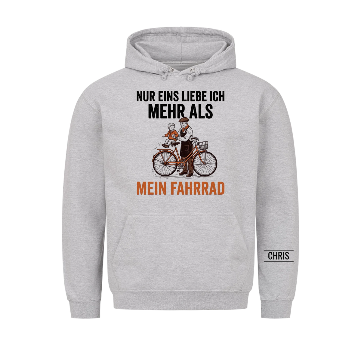 Nur eins liebe ich mehr als mein Fahrrad - Lustiges Geschenk für Radfahrer, Opa, Opi & Großvater - Personalisiertes Shirt