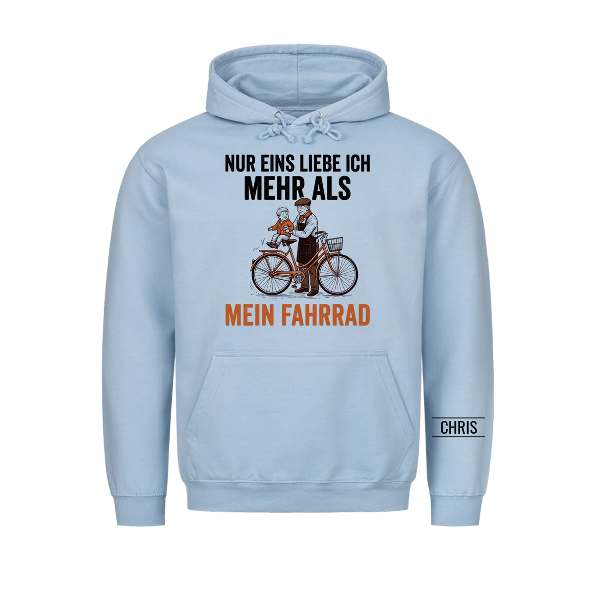 Nur eins liebe ich mehr als mein Fahrrad - Lustiges Geschenk für Radfahrer, Opa, Opi & Großvater - Personalisiertes Shirt