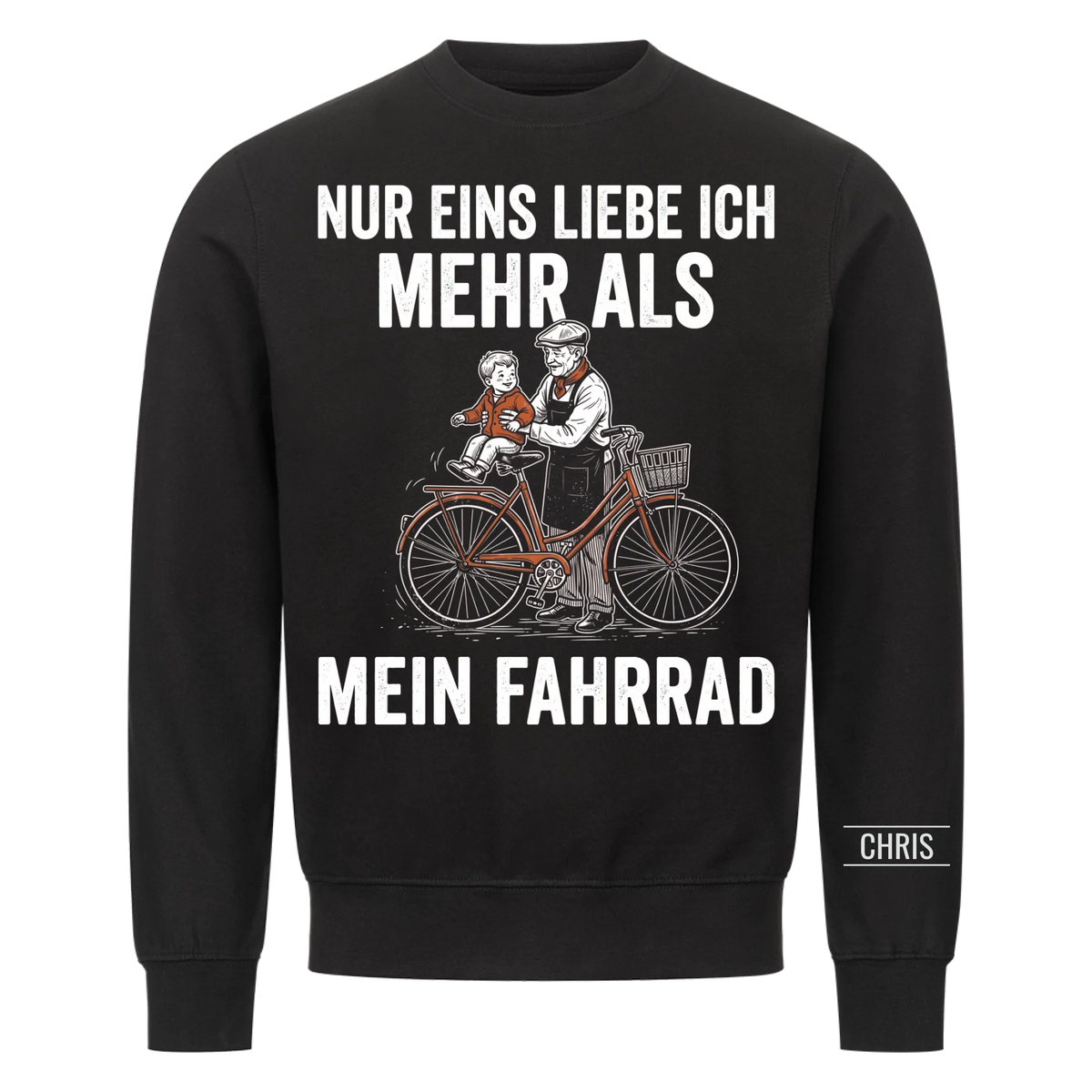 Nur eins liebe ich mehr als mein Fahrrad - Lustiges Geschenk für Radfahrer, Opa, Opi & Großvater - Personalisiertes Shirt