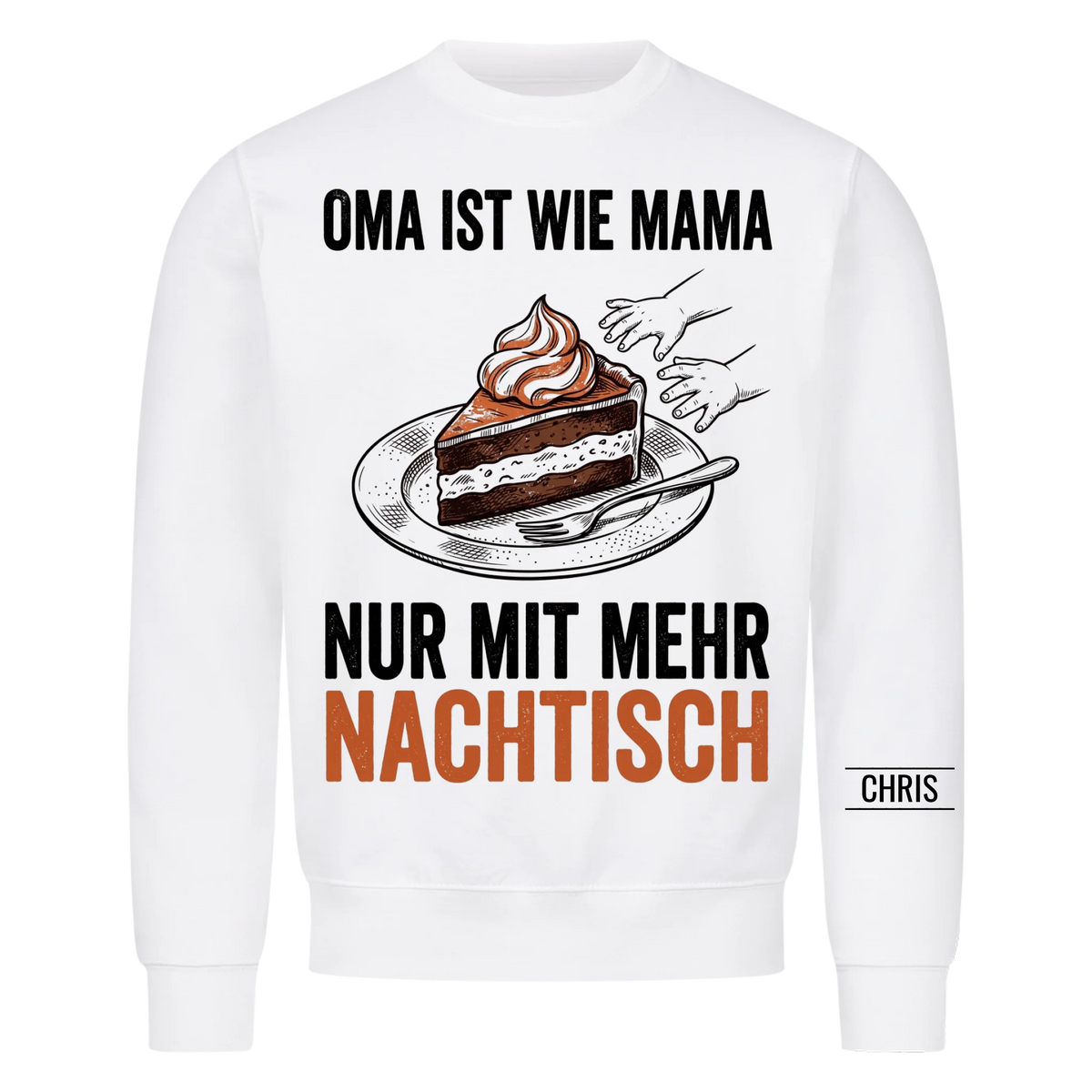 Oma ist wie Mama nur mit mehr Nachtisch - Geschenk für Oma, Omi & Großmutter - Personalisiertes Shirt