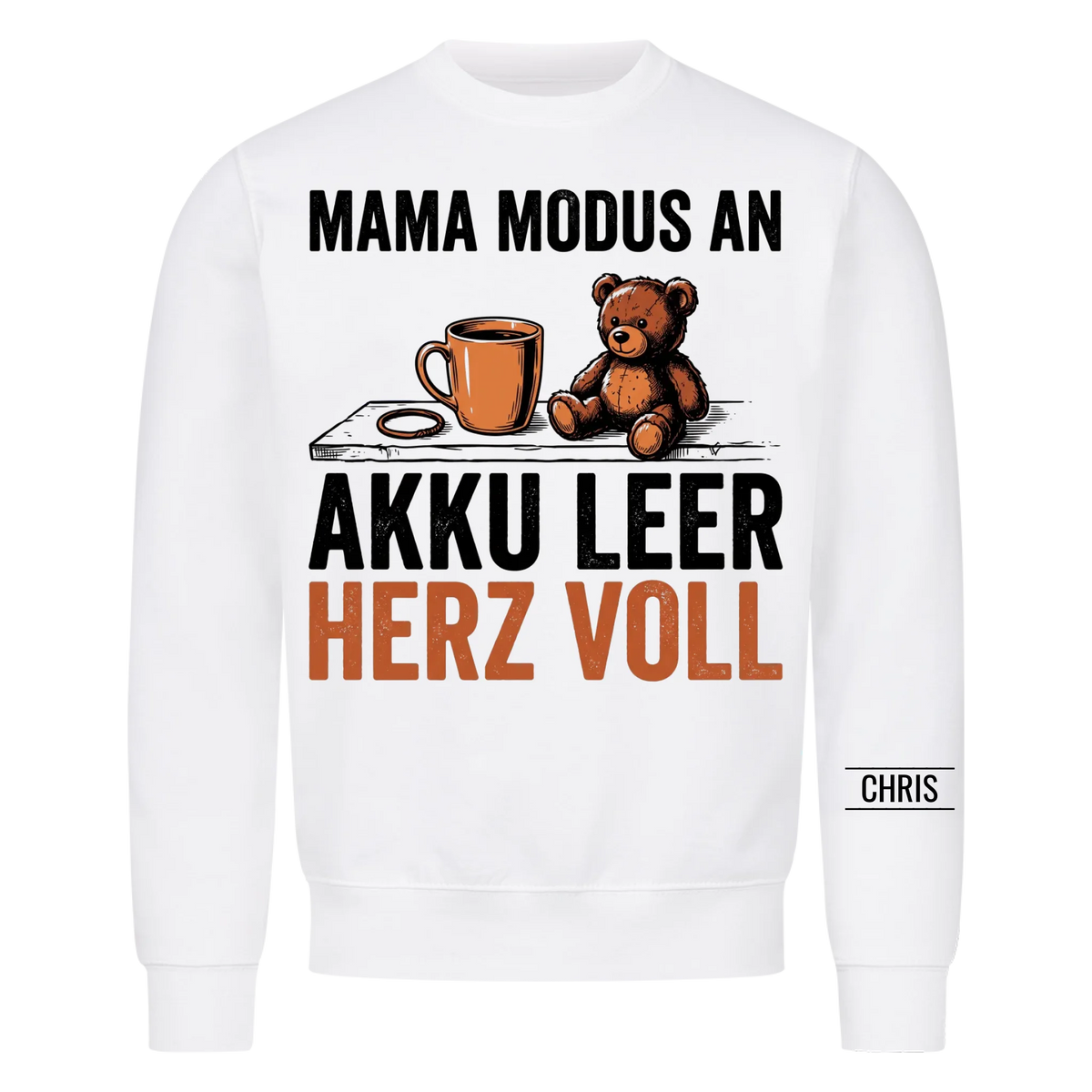 Mama Modus an Akku leer Herz voll - Geschenk für Mama zum Muttertag - Personalisiertes Shirt