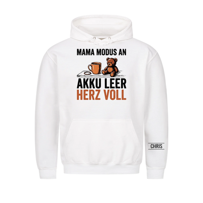 Mama Modus an Akku leer Herz voll - Geschenk für Mama zum Muttertag - Personalisiertes Shirt