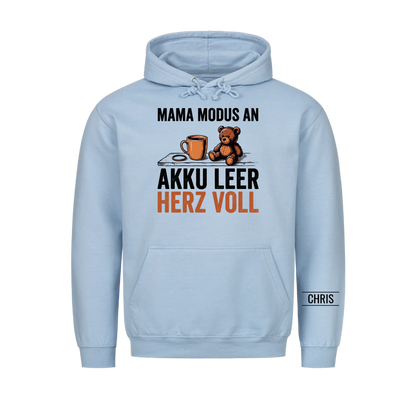 Mama Modus an Akku leer Herz voll - Geschenk für Mama zum Muttertag - Personalisiertes Shirt