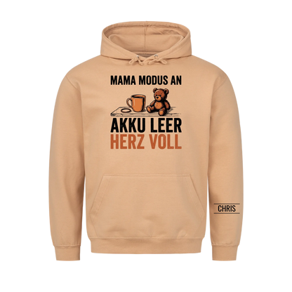 Mama Modus an Akku leer Herz voll - Geschenk für Mama zum Muttertag - Personalisiertes Shirt