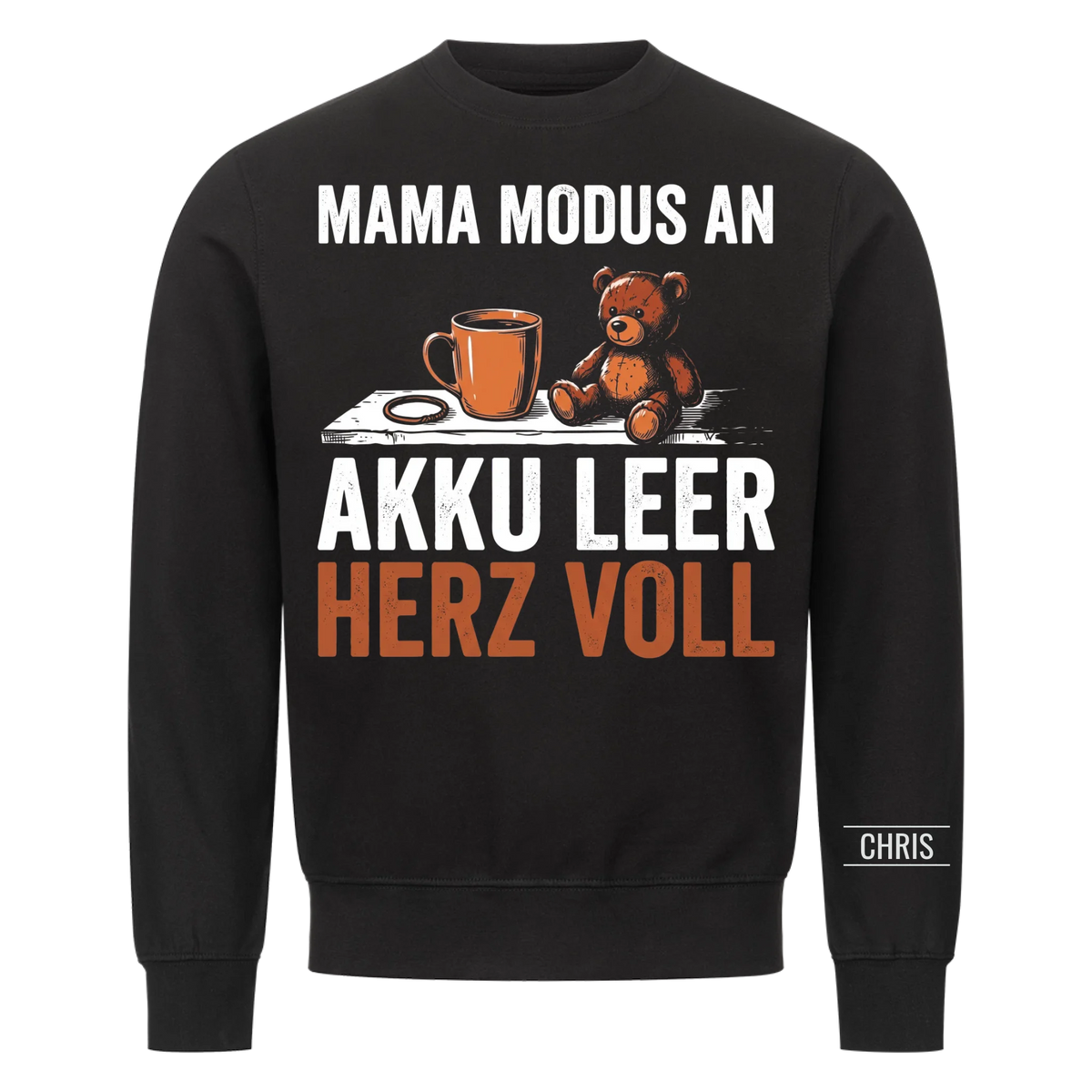 Mama Modus an Akku leer Herz voll - Geschenk für Mama zum Muttertag - Personalisiertes Shirt