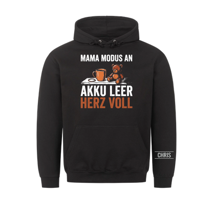Mama Modus an Akku leer Herz voll - Geschenk für Mama zum Muttertag - Personalisiertes Shirt