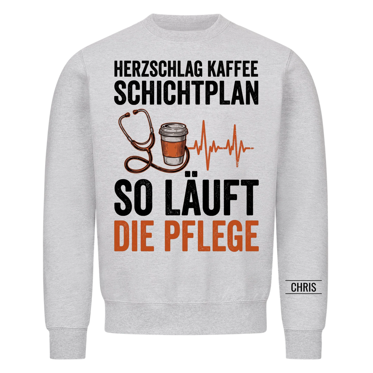 Herzschlag Kaffee Schichtplan So läuft die Pflege - Geschenk für Pflegekräfte & Krankenschwestern - Personalisiertes Shirt